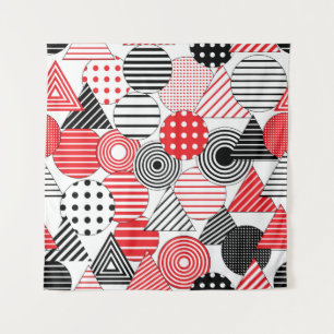 Tenture Abstrait Vintage : Points et Rayures
