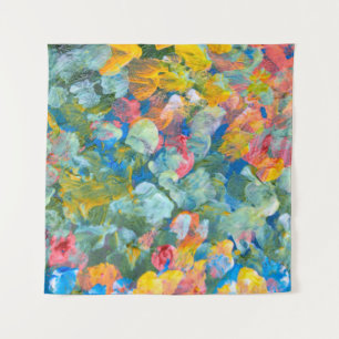 Tenture Abstraite brosse de frottement de point acrylique