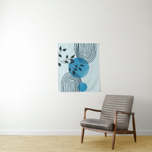 Tenture Abstraite feuille tropicale contemporaine du milie