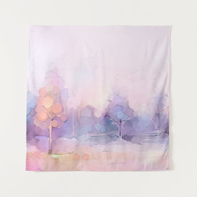 Tenture Abstraite peinture à l'huile paysage forestier d'h (Devant)