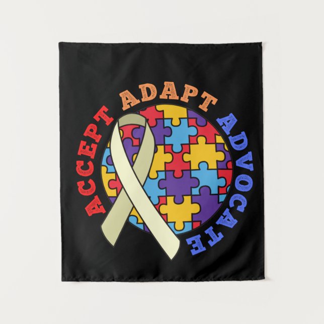 Tenture Accepter Adapt Advocate-Sensibilisation sur l'auti (Devant)