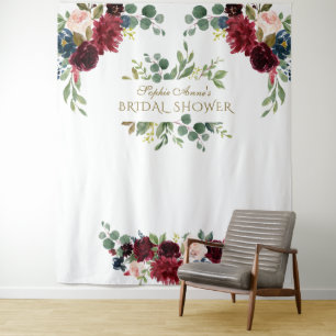 Tenture Accessoire de Fête de Fiançailles Fleurs Rose Bour