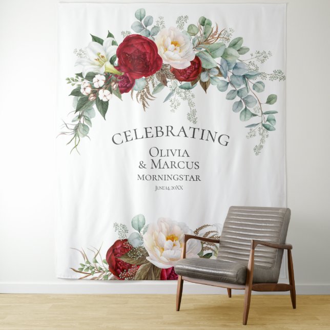 Tenture Accessoire de mariage Eucalyptus Paeonia Ivory Rou (En situation)