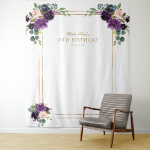 Tenture Accessoire de photo Chic Lavande Floral Or pour 18