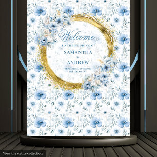 Tenture Accessoire de photo de mariage bleu pastel doré Gl