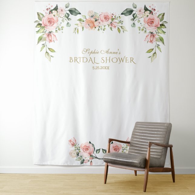 Tenture Accessoire de photo de mariage floral rose (En situation)
