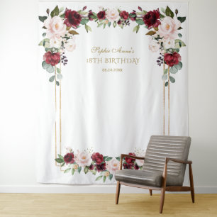 Tenture Accessoire de photo Fleurs de teint de Bourgogne 1
