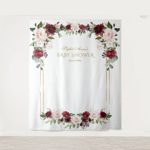 Tenture Accessoire de photo pour Baby Shower avec fleurs d