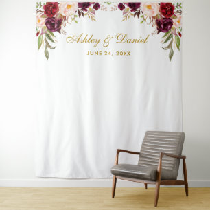 Tenture Accessoire de photobooth de fond de mariage floral