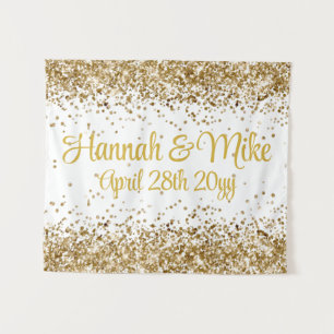 Tenture Accessoire de photobooth de mariage en or blanc pe