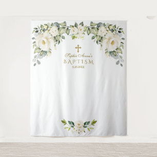 Tenture Accessoire de photomaton de baptême fille floral b