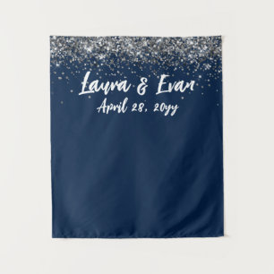 Tenture Accessoire de photomaton de mariage bleu marine ar