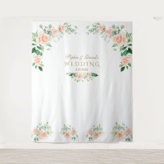 Tenture Accessoire de photomaton de mariage Fleurs roses C