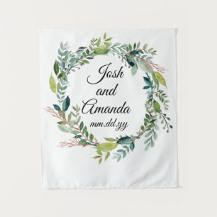 Tenture Accueil Mariage de verdure personnalisée Photo Boo