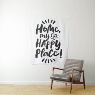 Tenture ACCUEILLE mon Happy Place ! Design moderne de lett