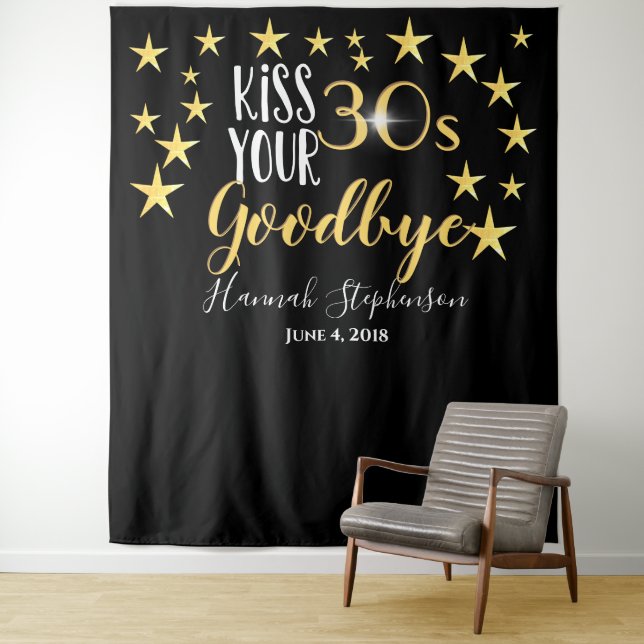 Tenture adieu à vos 30 ans photo prop fête virtuelle (En situation)