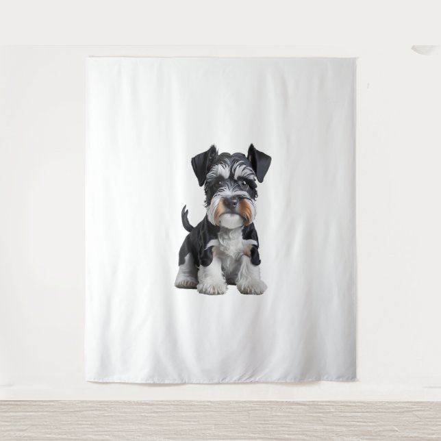 Tenture Adorable HD miniature Schnauzer Portrait de chiot  (Devant)