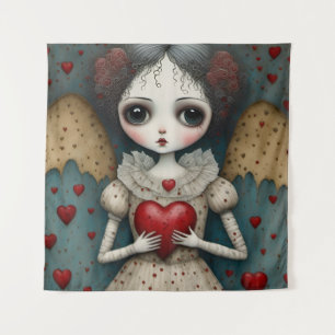Tenture Adorable poupée gothique de Saint-Valentin