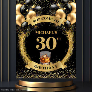 Tenture Affichage de fête de Whiskey pour les 30 ans d'un 