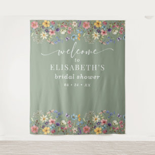 Tenture Affiche de bienvenue de Fête des mariées fleur sau