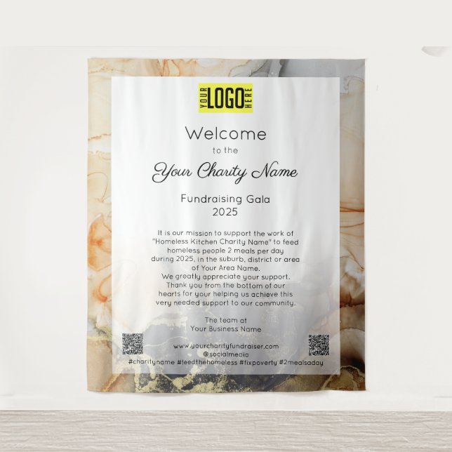 Tenture Affiche de bienvenue du gala de collecte de fonds  (Devant)