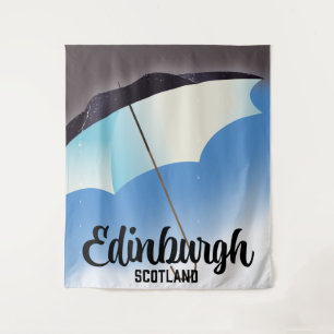 Tenture Affiche de voyage parapluie Édimbourg Écosse