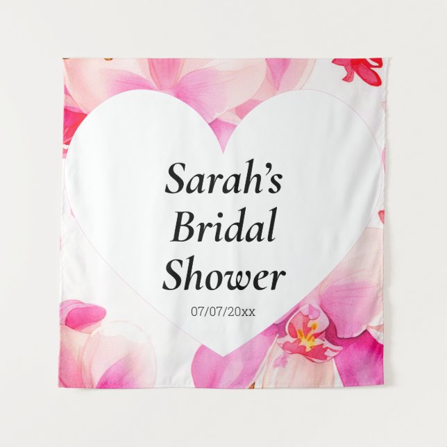 Tenture affiche murale wedding shower personnalisée (Devant)