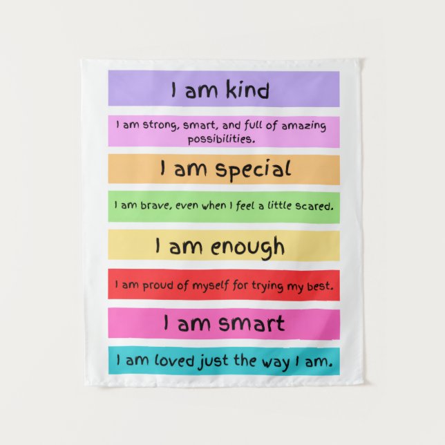 TENTURE AFFIRMATIONS WALL ART TAPESTRY (Devant)