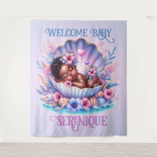 Tenture African American Baby Girl in Seashell Pastel