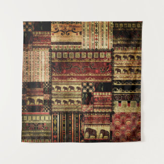 Tenture African Patchwork : Grunge Print Arrière - plan