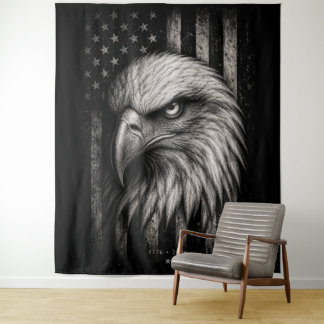 Tenture Aigle américain patriotique 1776 Drapeau américain