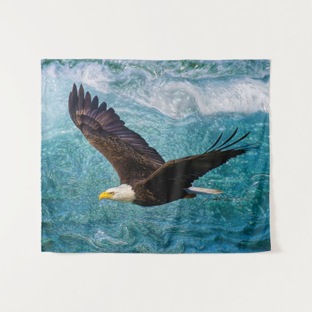 Tenture Aigle qui s'envole au-dessus de la tempête (Devant (Horizontal))