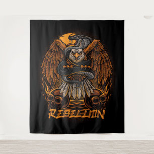 Tenture Aigle, serpent et crâne de la rébellion