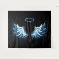 Ailes d'angle brillant bleu sur arrière - plan noi