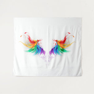 Tenture Ailes fluffy arc-en-ciel