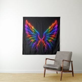 Tenture Ailes Néon Vibrantes en Spectre Complet sur Mur