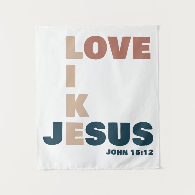 Tenture Aimer comme Jésus – Jean 15:12 Femmes chrétiennes (Devant)