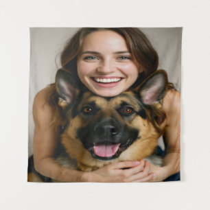 Tenture Ajouter une photo de berger allemand Personnaliser
