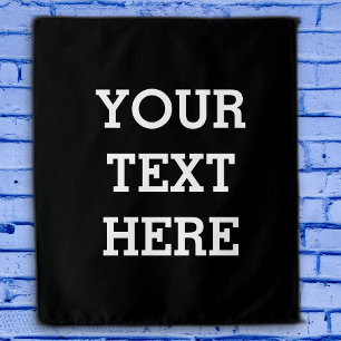 Tenture Ajouter votre propre texte personnalisé ici noir e