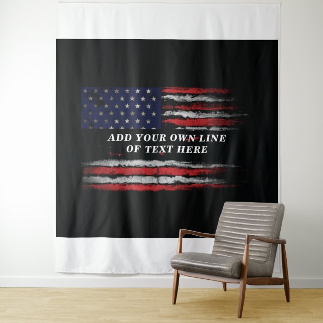 Tenture Ajouter votre propre texte sur grunge American fla (En situation)