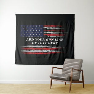 Tenture Ajouter votre propre texte sur grunge American fla