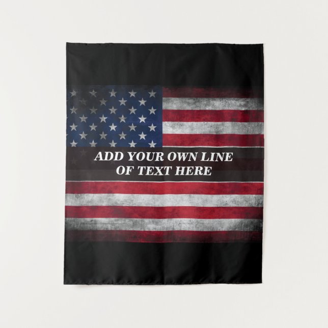 Tenture Ajouter votre texte sur le drapeau américain (Devant)