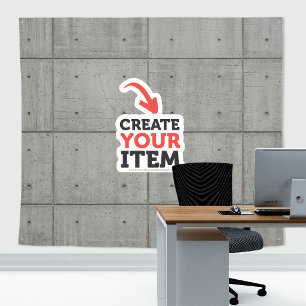 Tenture Ajoutez votre logo Toile de fond Zoom en béton tec
