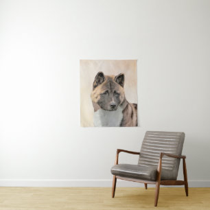 Tenture Akita Peinture - Cute Original Chien Art