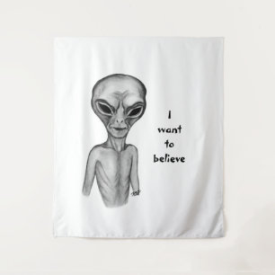 Tenture Alien gris, je veux croire
