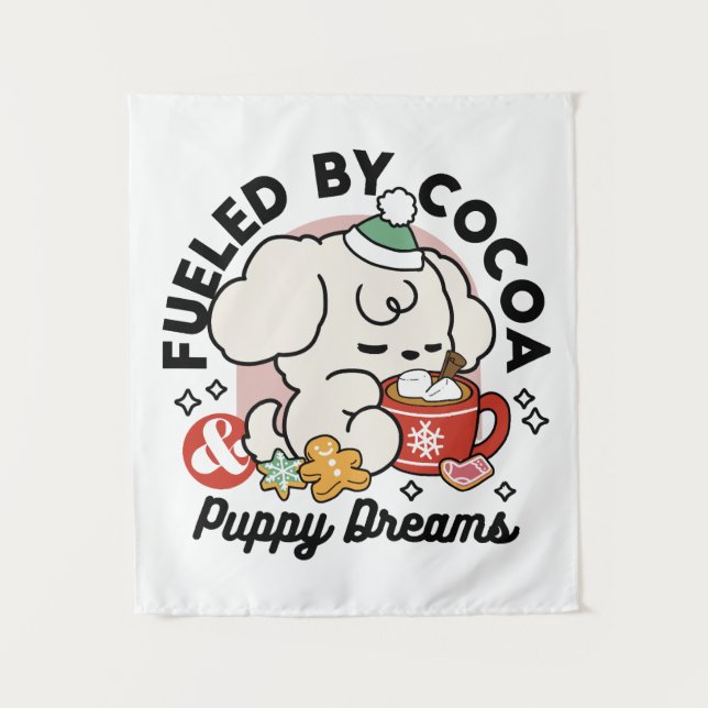Tenture Alimenté par le cacao et les Rêves de chiots - Chi (Devant)