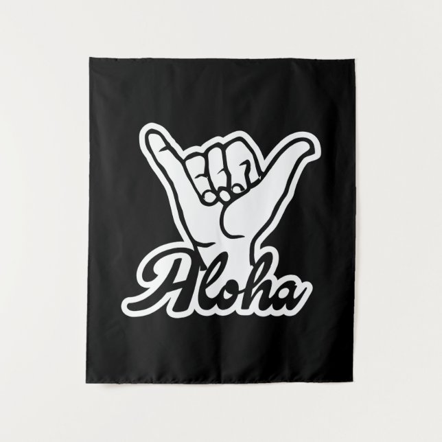 Tenture Aloha Shaka Hand, Hang Loose sign (Devant)