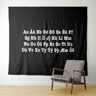 Tenture Alphabet islandais [Íslenska Stafrófið]