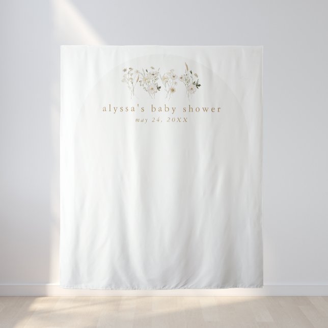 Tenture ALYSSA Floral Boho Baby shower fond (ALYSSA Floral Boho Flower Baby Shower Backdrop)