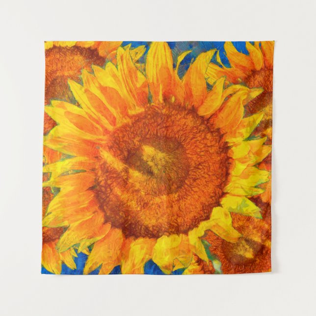Tenture Aménagement tournesol. Imitation style Van Gogh.  (Devant)